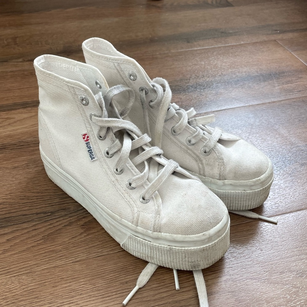 White High Top Platform Supergas 5.5